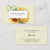 Matig gele zonnebloem visitekaartje (Voorkant / Achterkant)