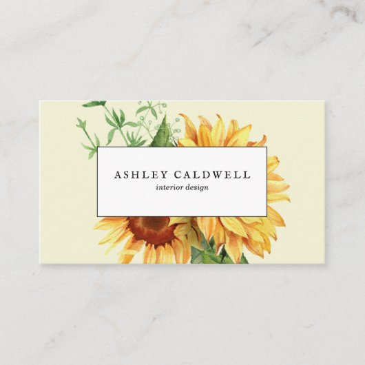 Matig gele zonnebloem visitekaartje (Voorkant)