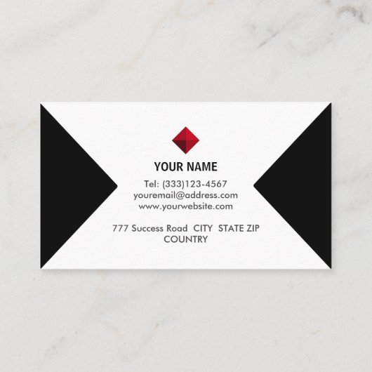 Matig gemarkeerd zwart-wit visitekaartje (Achterkant)