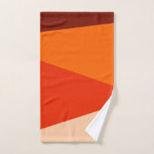 Matig geometrisch kleurenblok Warm Red Oranje Bad Handdoek (Handdoek)