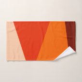 Matig geometrisch kleurenblok Warm Red Oranje Bad Handdoek (Handdoek)
