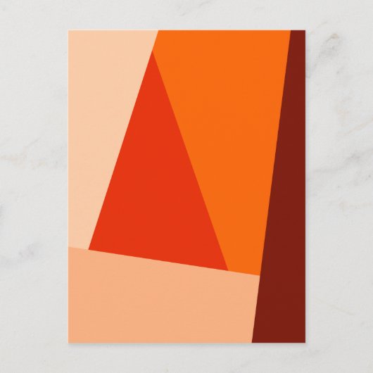 Matig geometrisch kleurenblok Warm Red Oranje Briefkaart (Voorkant)