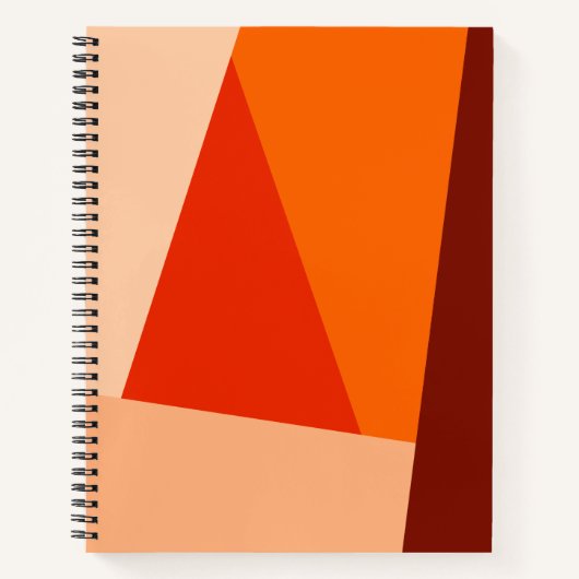 Matig geometrisch kleurenblok Warm Red Oranje Notitieboek (Voorkant)