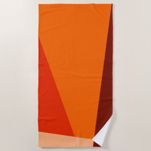 Matig geometrisch kleurenblok Warm Red Oranje Strandlaken