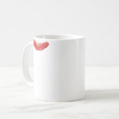 Matig gepersonaliseerd rood glanslipsticker koffiemok (Voorkant links)