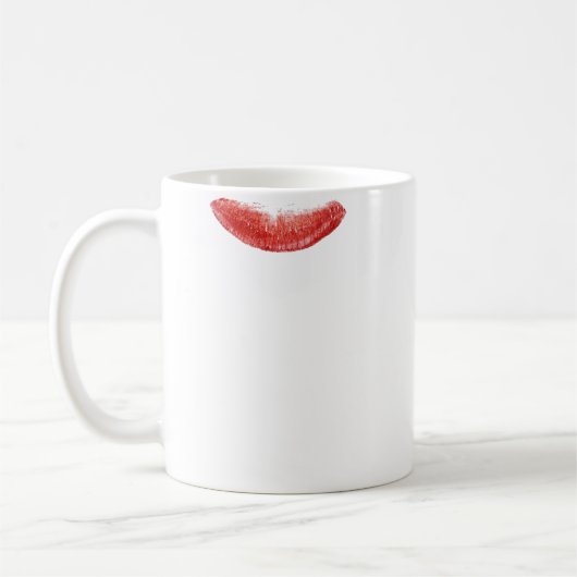 Matig gepersonaliseerd rood glanslipsticker koffiemok (Links)