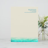 Matig geschilderd abstract zee met spleetkop custom briefhoofd (Staand voorkant)