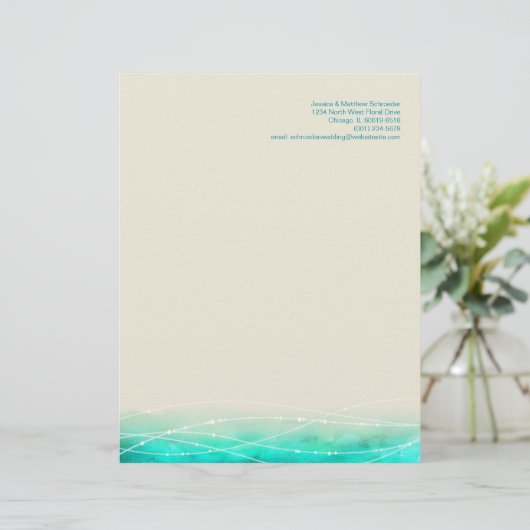 Matig geschilderd abstract zee met spleetkop custom briefhoofd (Staand voorkant)