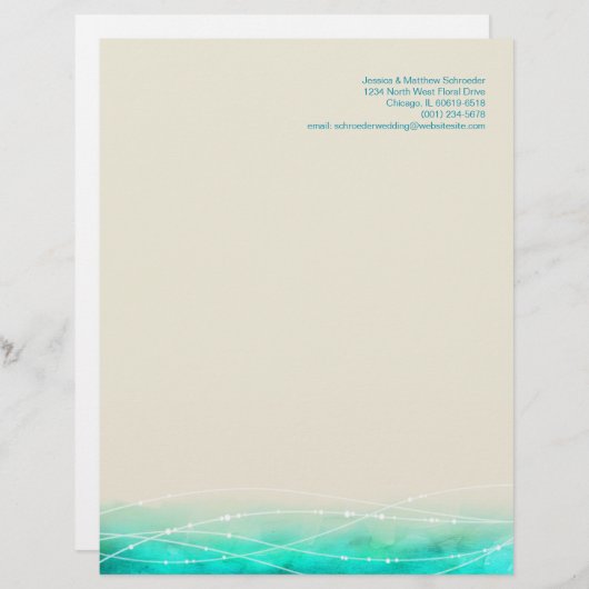 Matig geschilderd abstract zee met spleetkop custom briefhoofd (Voorkant / Achterkant)