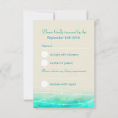 Matig geschilderde sparkle zeeen bruiloft RSVP Kaartje (Achterkant)