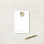 Matig gesimuleerde Folie Monogram Initiaal Post-it® Notes (Op bureau)