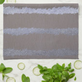 Matig gestreept zilver en grijze taupel metallisch theedoek (Gevouwen)