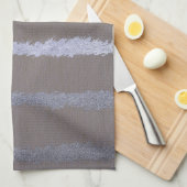 Matig gestreept zilver en grijze taupel metallisch theedoek (Quarter Fold)