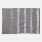 Matig gestreept zilver en grijze taupel metallisch theedoek (Horizontaal)
