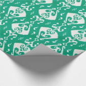 Matig getextureerd groen ikattribaal cadeaupapier (Hoek)