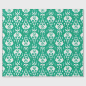 Matig getextureerd groen ikattribaal cadeaupapier (Vlak)