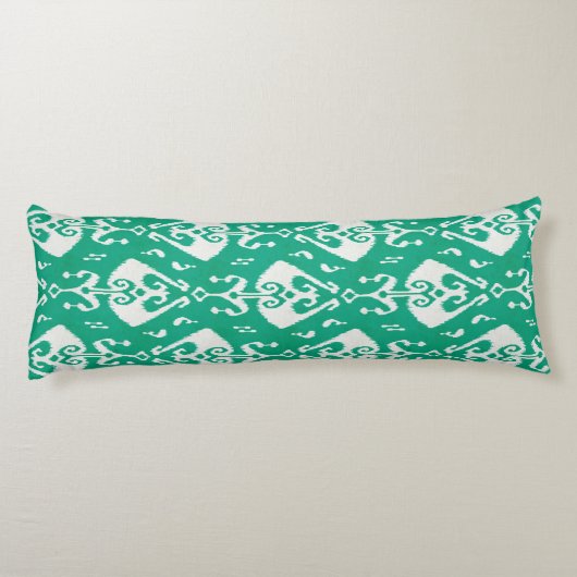 Matig getextureerd groen ikattribaal lichaamskussen (Achterkant)