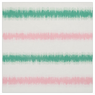 Matig getextureerde roze groene ikat strepen patte stof