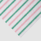 Matig getextureerde roze groene ikat strepen patte tissuepapier (Detail)