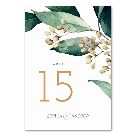 Matig geverfde botanische bruine bruiloft kaart (Voorkant)