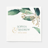 Matig geverfde botanische bruine bruiloft servet (Voorkant)