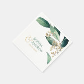 Matig geverfde botanische bruine bruiloft servet (Hoek)