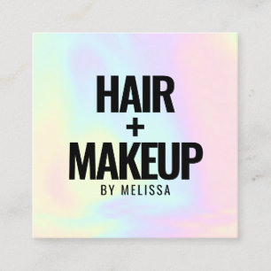 Matig gewaagd holografisch eenhoekige typografie vierkante visitekaartje