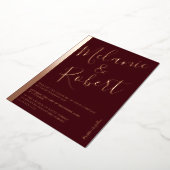 Matig gewaagd roos gouden streep voor rode bruilof folie uitnodiging (Gedraaid)