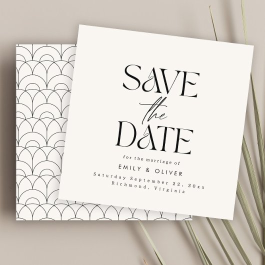 Matig gewaagd, trouwe trouwcrème zwarte elegant save the date