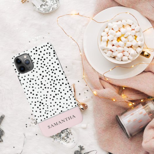 Matig gierpastroze met persoonlijke naam iPhone hoesje