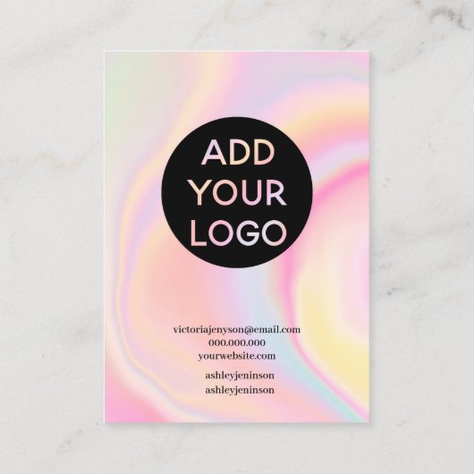 Matig girale regenboogscript oorscherm visitekaartje (Achterkant)