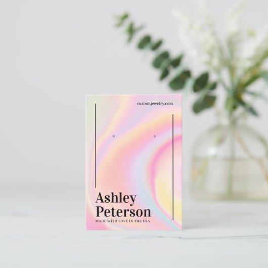 Matig girale regenboogscript oorscherm visitekaartje (Staand voorkant)