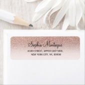 Matig girale roos goudglitter ombre label (Insitu)