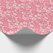 Matig Girly Blush Pink Spring Flower Pattern Cadeaupapier (Hoek)