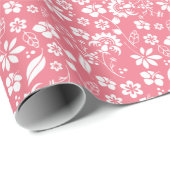 Matig Girly Blush Pink Spring Flower Pattern Cadeaupapier (Rol Hoek)