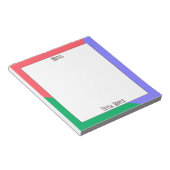 Matig Girly Coral Pink Blue Green Monogramed Notitieblok (Schuin)