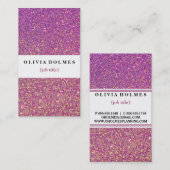 Matig Girly Faux PinkPurple Glitter Event Planner Visitekaartje (Voorkant / Achterkant)