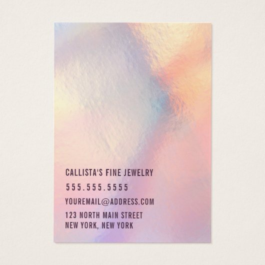 Matig 'Girly Peach' Iridescent Earring Display Kaa Visitekaartje (Achterkant)