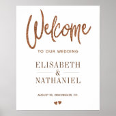 Matig glamoureus trouwerij-welkomstbord poster (Voorkant)