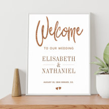 Matig glamoureus trouwerij-welkomstbord