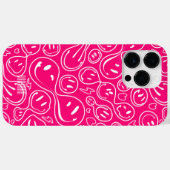 Matig glimlachend gezichtspatroon roze stijlvol Case-Mate iPhone case (Achterkant (horizontaal))