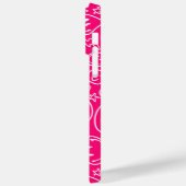 Matig glimlachend gezichtspatroon roze stijlvol Case-Mate iPhone case (Achterkant / Links)