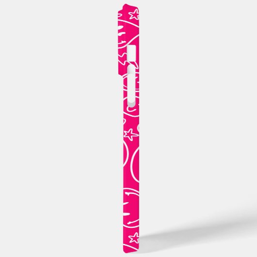 Matig glimlachend gezichtspatroon roze stijlvol Case-Mate iPhone case (Achterkant / Links)