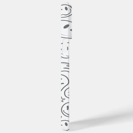 Matig glimlachend gezichtspatroon Stijlvol wit Case-Mate iPhone Case (Achterkant / Rechts)