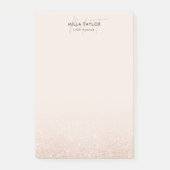 Matig Glitter Blush Roze Monogram Feminine Logo Post-it® Notes (Voorkant)