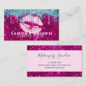 Matig glitter roos goud lippen make-upbus visitekaartje (Voorkant / Achterkant)