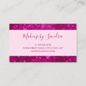 Matig glitter roos gouden lippen make-up visitekaartje (Achterkant)