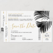 Matig Gold Black Palm-instapkaart Save The Date (Voorkant / Achterkant)