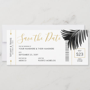 Matig Gold Black Palm-instapkaart Save The Date