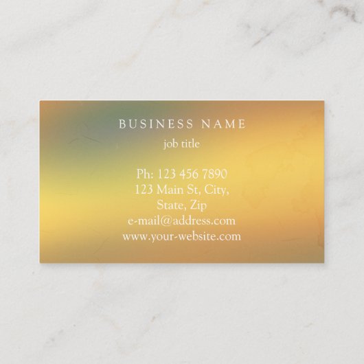 Matig Gold Minimal Silk Metallic White Visitekaartje (Achterkant)